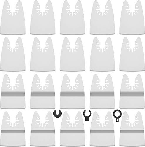 20 lame per raschietto oscillante in acciaio inox multitool flessibile lama per raschietto oscillante rigida con adattatori per raschiare il taglio rimuovendo vernice sigillante adesivo - Honorern