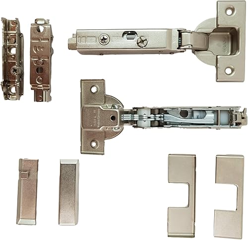 Set composto da: 2 cerniere GRASS Tiomos per mobili – cerniere (nastro), ammortizzate, 110°, 2 piastre di montaggio dritte e 4 cappucci (battuta interna) di UMAXO®. - Honorern