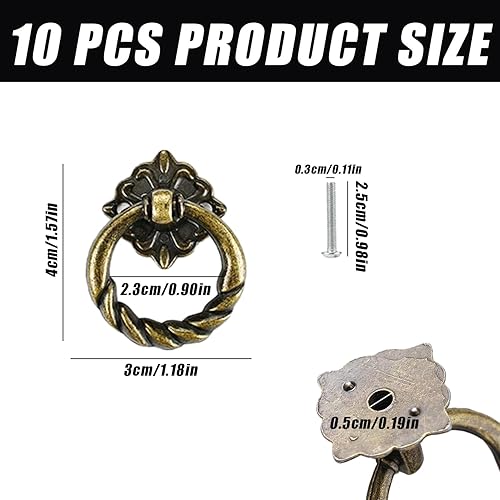 JINXM 10 Pezzi Di Maniglie Per Porte Maniglie Per Cassetti Retrò Maniglie Per Armadietti Per il Trucco Maniglie Per Mobili Maniglie Con Viti - Honorern