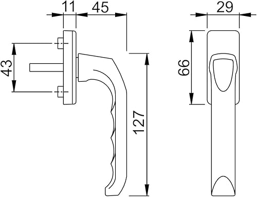 HOPPE Maniglia per finestra 'London' in alluminio con rivestimento bianco traffico 013/U34 - 6801542 - Honorern