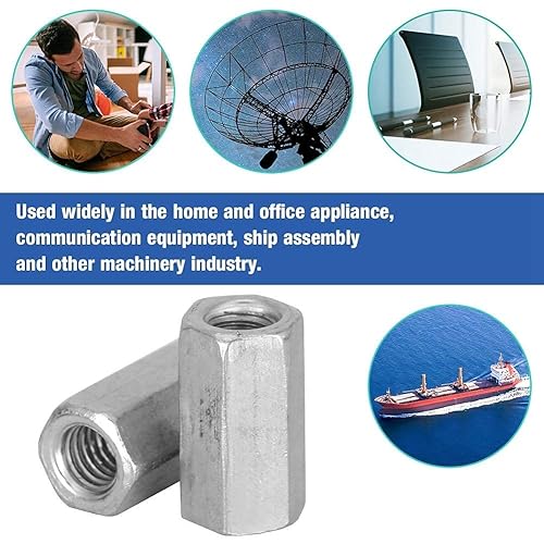 10 pezzi M6 dado a stelo lungo, dado di accoppiamento M6 a esagono incassato dado esagonale a manica lunga dado a esagono incassato elementi di fissaggio filettati (M6 * 25) (M6 * 18) - Honorern