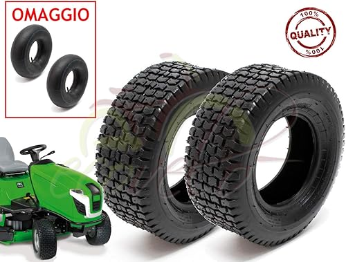 Union EGA06QXU 2 Pneumatici + CAMERE d'Aria 15 X 6.00-6 RINFORZATI per TRATTORINO Tosaerba GOMME COPERTONI Giardinaggio Garden - Honorern