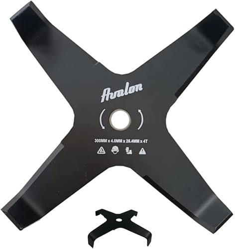 Disco Curvo a 4 Punte per decespugliatore (300 x 4,0 mm) Lama per Tagliare principalmente rovi - Honorern