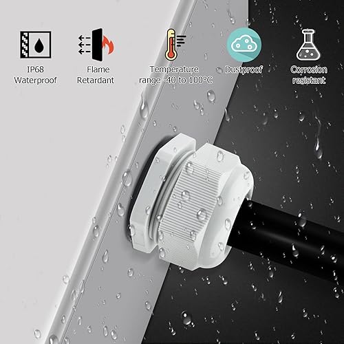 5 passacavo M32, passacavo impermeabile, IP68, passacavo regolabile, per esterni, giardino, scatola di derivazione - Honorern