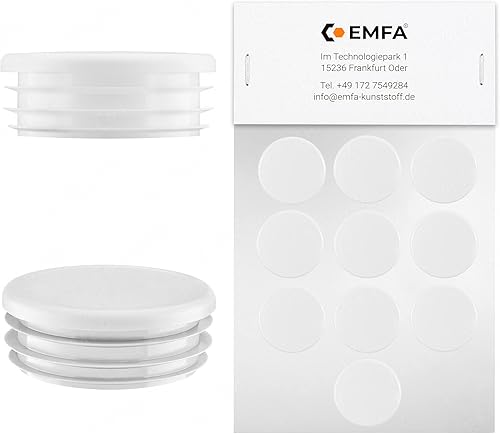 Tappo alettato tondo 80 mm Bianco 10 pezzi - Tappi a lamelle rotondi 80mm per tubo - Terminali in plastica protettivi 8 cm - Honorern