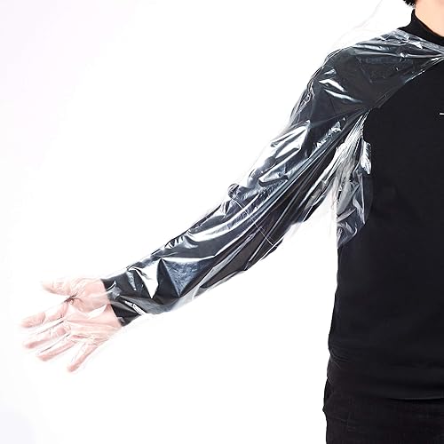 Guanti Monouso Braccia Lunghe,Guanti Da Veterinario Lunghi，Da Ispezione Per L'Inseminazione Artificiale Per Uso Veterinari, Guanti Da Spalla A Manica Lunga In Film Plastico , 39 Pollici 50 Pezzi. - Honorern