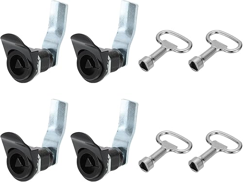 PATIKIL Triangolo Camma Blocco 4pz Tubolare Armadio Cassetto Blocco 1-1/4' Cilindro Lunghezza Adatta 1-1/16' Pannello Spesso con Piccole Chiavi per Elettrico Contatore Acqua e Gas - Honorern