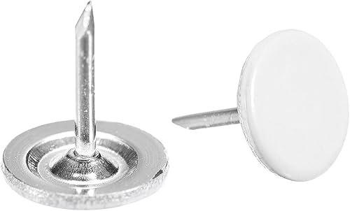 100 Pz Chiodini per Tappezzeria, Testa Piatta da 11mmx13mm per Mobili Decorativi, Chiodi per divani e Testiere, Bianco - Honorern