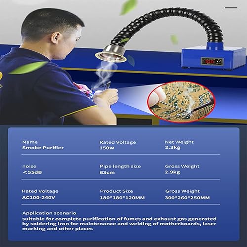 Aspiratori di fumi e fumi, collettore di polveri per Unghie, estrattore di fumi per Ventola di Saldatura, estrattore di polveri da 150 W, Tavolo di Saldatura per lavori di Saldatura Fai-da-Te - Honorern