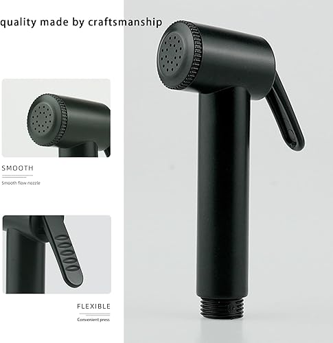 Doccetta per Lavandino, Doccino per Lavandino, Doccetta per Bidet, Idroscopino per WC, Doccino per Bidet con Morsetti e Tubo Doccia, Nero - Honorern