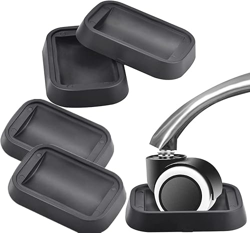 5 Pz Coppe Bloccaruote in Gomma per Mobili Tazze per Ruote in Gomma per Mobili Coppette per Rotelle Piano Caster Cups Protezioni per Pavimento Antiscivolo per Mobili Letto Divani e Sedie, Nero - Honorern