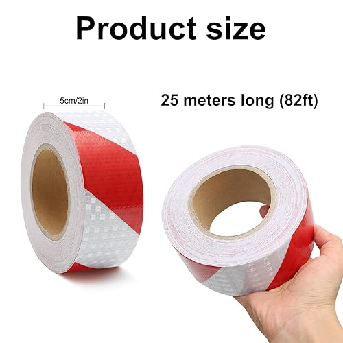 Nastro catarifrangente, 5 cm x 25 m, impermeabile, nastro riflettente giallo e nero, adesivo riflettente per rimorchi, garage, fabbriche, macchine (giallo/nero) - Honorern