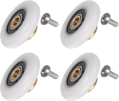 Rotella per Porta Doccia 25mm di Diametro Ricambio per Porta in Vetro Del Bagno, Rotella per Porta Doccia Scorrevole, (1 Set 4pz) - Honorern
