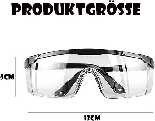 10 occhiali protettivi da lavoro, occhiali di sicurezza, occhiali di sicurezza, per portatori di occhiali, occhiali di protezione trasparenti, da laboratorio, per uomo e donna - Honorern