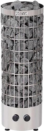 Cilindro-Stufa per Sauna PC90 9,0 kW con centralina Integrata, Colore: Acciaio Inox - Honorern