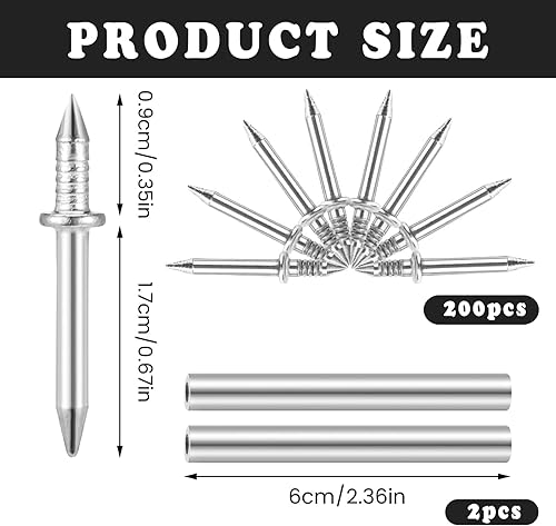 200PCS Chiodi Doppia Testa Muro, Lunghezza 100 Mm, Chiodo Doppia Testa Filetto Base, Chiodo Doppia Testa, Chiodo Doppio Battiscopa, Per Tracce, Viti Di Sicurezza Invisibili Strumento Manica - Honorern