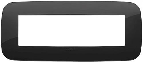 VIMAR 19687.81 ARKÉ Placca Round 7 moduli in tecnopolimero, dimensioni 21 x 9 x 0.85 cm, colore nero - Honorern