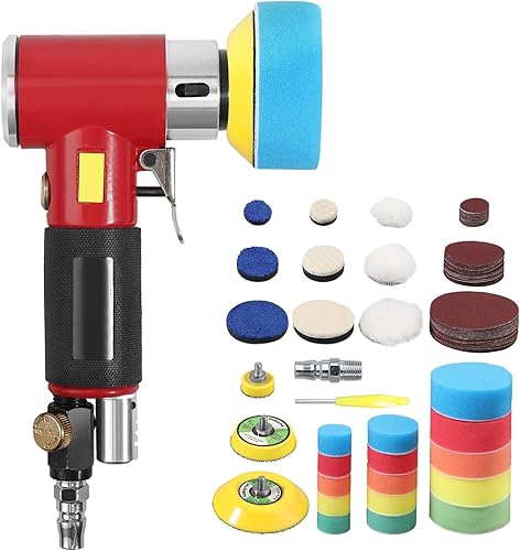 EYPINS Mini Lucidatrice, Lucidatrice ad Aria Compressa con Carte Vetrata, Spugne di Lucidatura, Tamponi per Smerigliatura e Lucidatura - Honorern