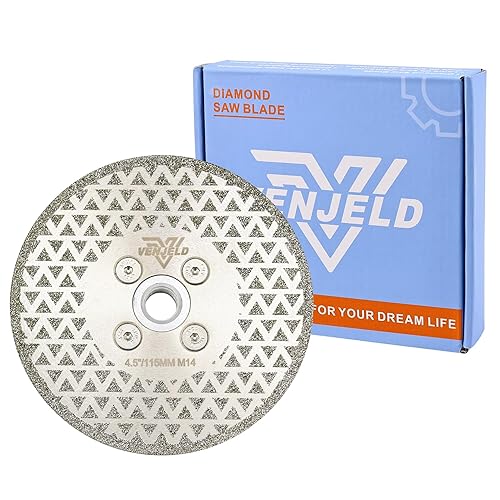 Disco Diamantato per Taglio e Smerigliatura - 125mm Lama per Sega per Granito Marmo Ceramica Gres Porcellanato Pietra Quarzo con Flangia M14 Doppio Lato Elettrolitica - Honorern