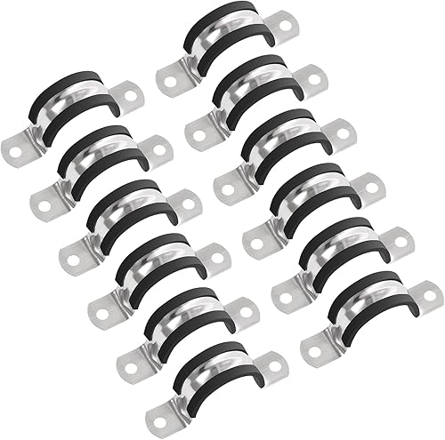 Fascette per tubi, fascetta per tubi in acciaio inossidabile 304 da 48 mm di diametro, fascetta per tubi a U per tubi, tubi o cavi metallici (12 pezzi) - Honorern