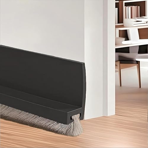 2 Pezzi 100cm Marrone Paraspifferi per Porte, Guarnizione a Spazzola per Porte, Guarnizione per Porta per Protezione da Suoni, Freddo, Umidità e Insetti in Silicone, (brown) - Honorern