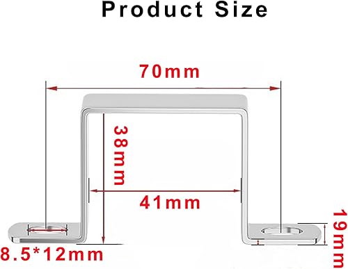 6 Pezzi Staffa Connettore a Forma di U 38 x 41 mm in Acciaio Inossidabile 304 - Honorern