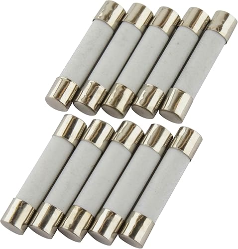 SeKi, confezione da 10 fusibili in ceramica, 1 A, 6 x 30 mm, fusibili in vetro, 250 V - Honorern