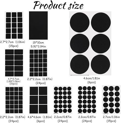 149 cuscinetti antiscivolo, autoadesivi, antiscivolo, in gomma per mobili, rotondi, rettangolari, antiscivolo, per sedie, divani - Honorern