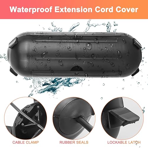 Scatola per cavi impermeabile IP44 per esterni, impermeabile, cassaforte per protezione da umidità e pioggia per prolunga, giardino, utensili elettrici, decorazioni per vacanze, colore nero - Honorern