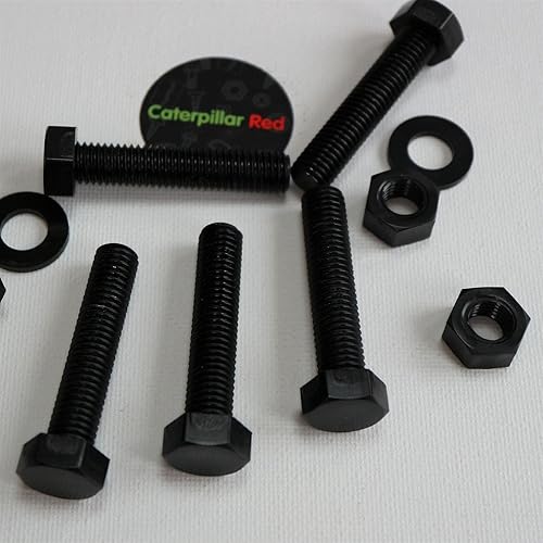 10x Viti a Testa Esagonale Nylon Nero, M10 x 50mm, Dadi e bulloni di plastica, Rondelle, Nylon - Honorern