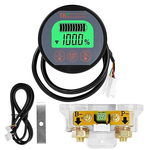 Battery Monitor, 8-120V 350A Tester Batteria Auto Monitor Batteria Amperometro e Voltmetro per Batteria Auto con Cavo da 2M per Auto Motoscafo Caravan Camper Solare - Honorern