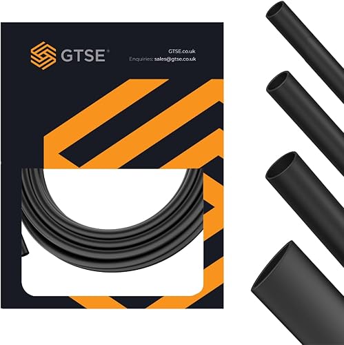 Gocableties - Guaina termorestringente nera con adesivo - 12,7 mm x 1,2 m - 1 pezzo - Rapporto di restringimento 3:1 - Impermeabile - Tubo termoretraibile per cavo - Honorern