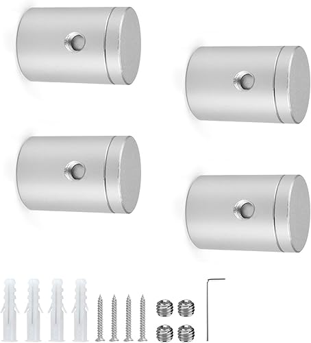 Ganci per Specchio Muro 4 Pezzi di Distanziali per Targhe, lo Spessore Massimo di Distanziali può Essere Fissato 6 mm può Essere Utilizzato per L'Intarsio di Lastre Acriliche e di Vetro - Honorern