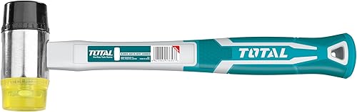 TOTAL - Martello in Gomma | Ø40 mm e 900 mm di Lunghezza | Martello a Doppia Testa | Carpenteria e Artigianato | Utile per Colpire Pezzi Metallici Senza Danneggiarli | Manico in Fibra - Honorern
