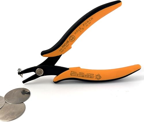 PNO-06 Pinza Punzonatrice - Per Fori su fogli di Metallo Duttile - Rame, Oro, Argento Sterling, Ottone. Non adatto per fogli di metallo duro come inox. Lunghezza 140mm - Made In Italy - Honorern