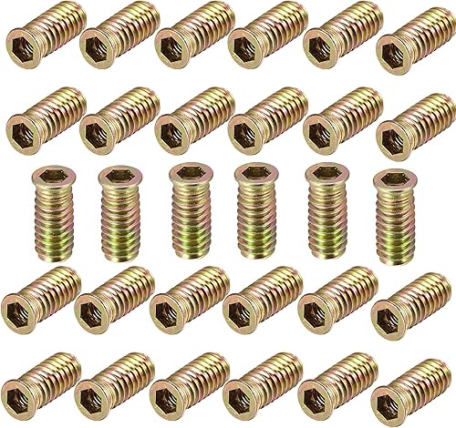 M8 x 30 mm, dadi filettati per mobili, 30 pezzi in lega di zinco filettati con bullone di fissaggio a bussola esagonale per mobili in legno - Honorern