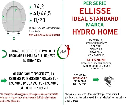 Copriwater Ellisse Ideal Standard BIANCO I.S. legno verniciato compatibile/dedicato economico by HYDRO HOME - Honorern