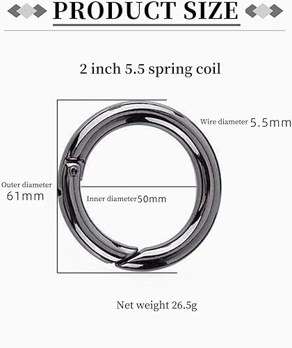 5pcs Moschettone Rotondo In Nero 61mm Moschettone a Scatto Gancio Moschettone Tondo Rotondi Con Fibbia Portachiavi-O Anello Moschettone Per Portachiavi, Borsa, Gioielleria, Fai Da Te-nero - Honorern