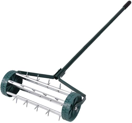 COSTWAY Aeratore per Prato a Rullo, Scarificatore per Prato Giardino con Ruote e Manico - Honorern