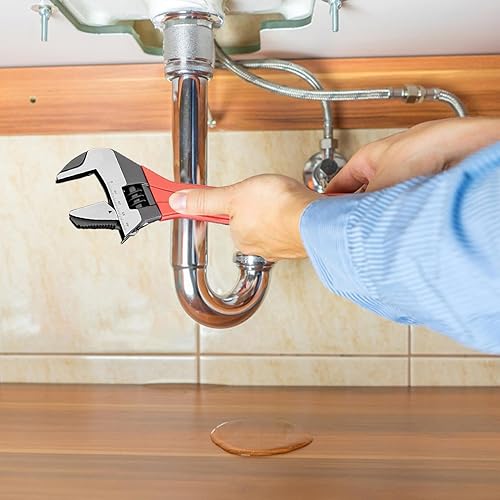 Strumento chiave inglese, chiave regolabile a ganascia larga - Chiave regolabile con ampia apertura della ganascia e impugnatura comoda,Strumenti per la riparazione dei metalli, da bagno per - Honorern