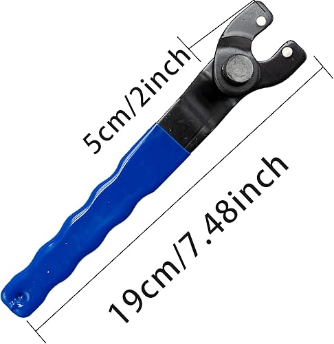 Chiave per Smerigliatrice Angolare Regolabile 10-47 mm Universale con Manico in Plastica, per Sostituire Dischi, 190 mm, Blu e Nero - Honorern