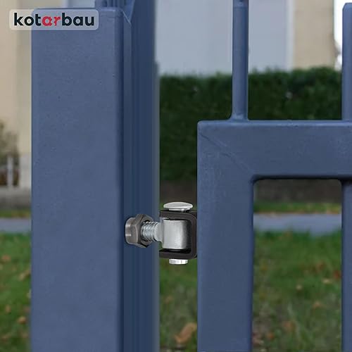 KOTARBAU® Set di 2 cinghie regolabili per porte M12, cerniera di saldatura, in acciaio galvanizzato, zincato, cerniere per porta, colore argento, cerniera regolabile, cerniere per porta - Honorern