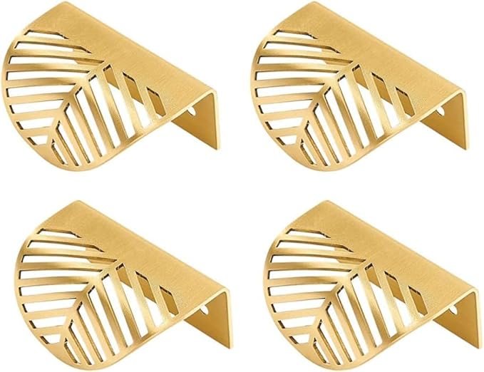 Maniglie per Mobili Nascoste, 4 Pezzi Nascoste Maniglie per Cassetti Maniglie Nascoste per Mobili Da Cucina, Maniglie Dorate per Mobili Pomelli per Cassetti Maniglia Cassetto - Honorern