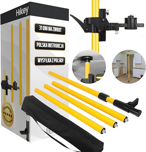 Asta telescopica laser 3,65 m, per laser rotante e laser a linee incrociate, barra di montaggio laser, compatibile con 1/4' e 5/8', supporto telescopico per livellatori per dispositivi di livellamento - Honorern