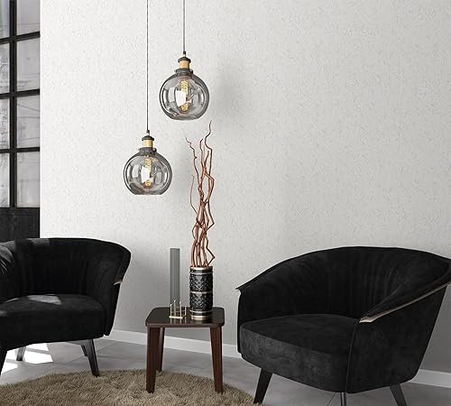 Carta da parati bianca effetto intonaco, moderna, per camera da letto o soggiorno, 10,05 x 0,53 m, made in Germany - Honorern