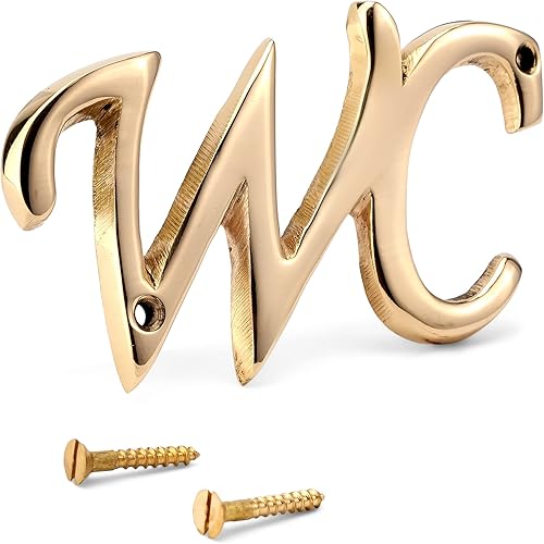 cartello porta WC in ottone oro 9,5x5cm segni di decorazione 11757 - Honorern