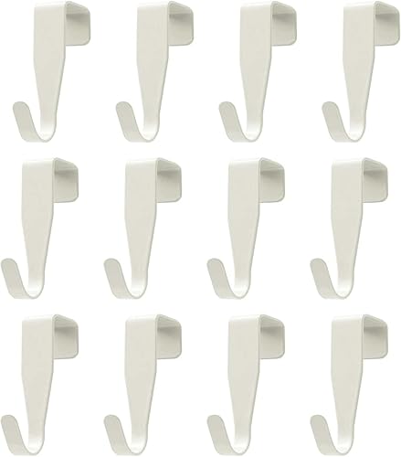12 ganci per porta, ganci appendiabiti sopra porta, ganci bianchi per finestre, da appendere, gancio a forma di S, gancio per il bagno, gancio per porta dell'armadio e della camera da letto - Honorern