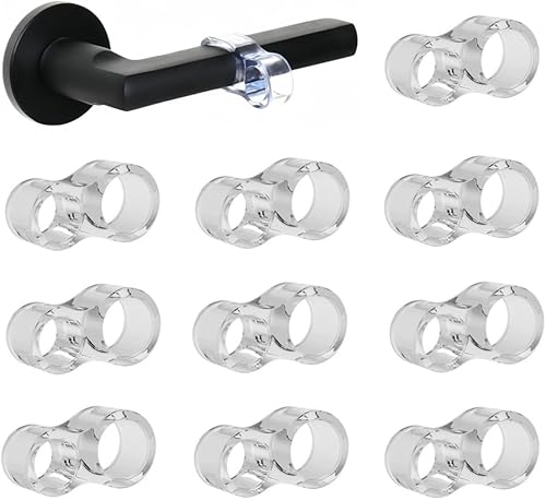 10 Pezzi Fermaporta per Maniglia Trasparente PVC Paracolpi per Maniglia per Porte Muro Anti Protettori Maniglia Tampone Proteggi Finestre, 8-Forma - Honorern