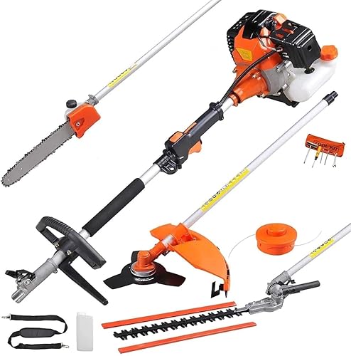 Decespugliatore a scoppio 4 in 1 multifunzione tagliasiepi tagliarami potatore motore a scoppio 52CC 2 tempi testina doppio filo e disco tre denti acciaio per fai da te o professionisti - Honorern