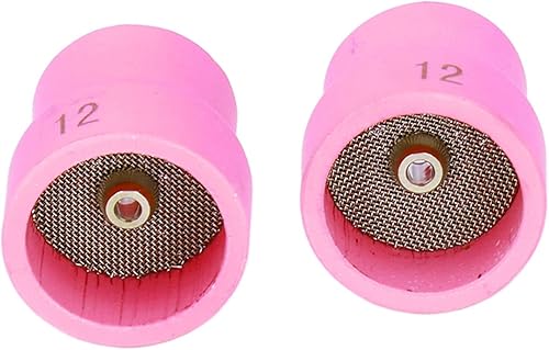 Tazza di Saldatura, 2 Pezzi TIG 12 14 Ugello in Ceramica Accessorio Torcia Kit Set di Attrezzature per WP9 17 18 20 25 26 Rosa Rosa (WHITE) - Honorern